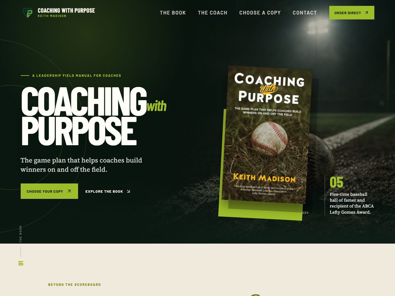 Homepage screenshot of Coaching with Purpose by Keith Madison